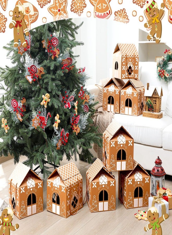 Resurhang 8 Pcs Large Christmas Gingerbread House Gift Box 10.43 Inch Christmas Cookie Packaging Candy Box Xmas Decor 3D Thick Wrap Container for Festive Holiday Treats and Party Favors - Image 2
